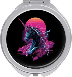 Beast Unicorm Thunder Compact Mini Mirror Double-Sided Pocket Makeup Mirrors Ultra Portable for Purses and Travel