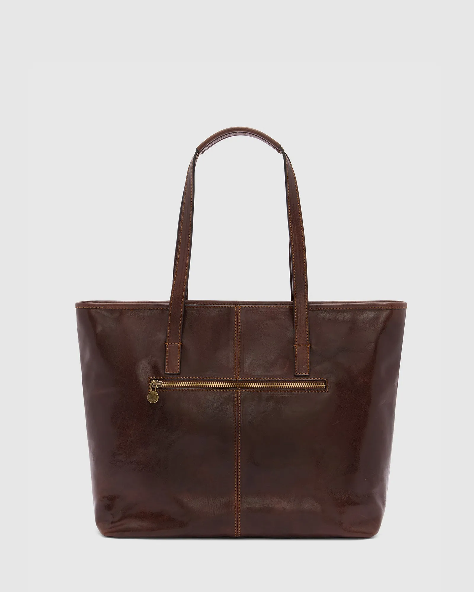 Beatrice Brown - Leather Tote with laptop sleeve