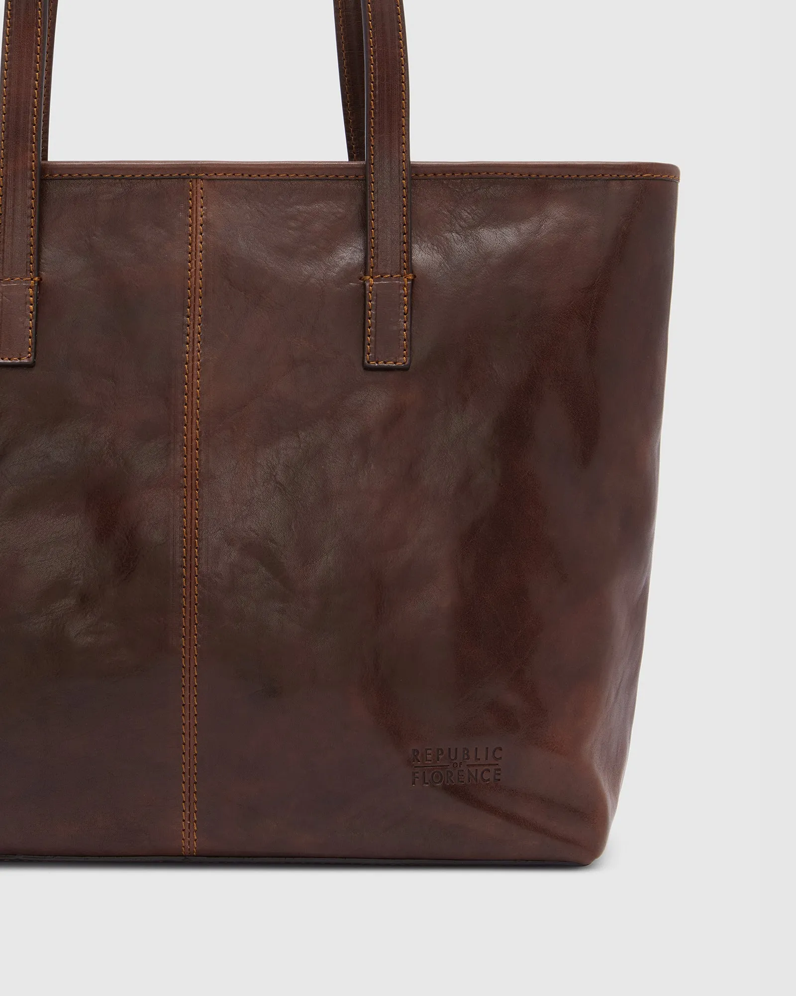 Beatrice Brown - Leather Tote with laptop sleeve