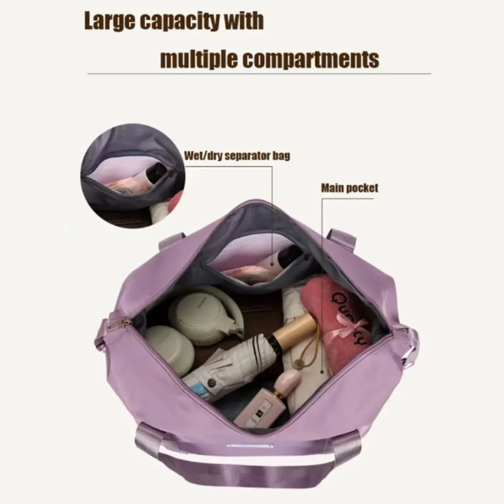 Beente Travel Bag With Wheels, 2025 New Large Capacity Travel Bag - Universal Wheel Removable, 27L - 50L Travel Bags (Pink)