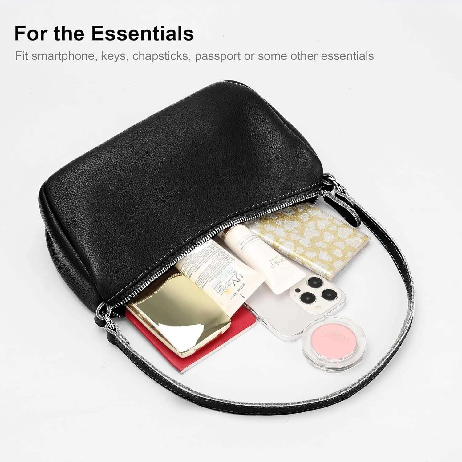 befen Genuine Leather Small Crossbody Bags Purses for Women Pocketbooks Shoulder Bag Satchel Purse with Multi Zipper Pockets