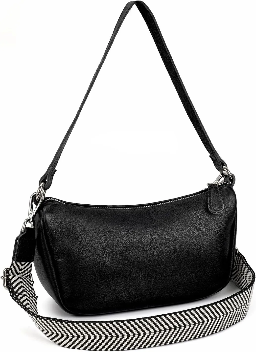 befen Genuine Leather Small Crossbody Bags Purses for Women Pocketbooks Shoulder Bag Satchel Purse with Multi Zipper Pockets