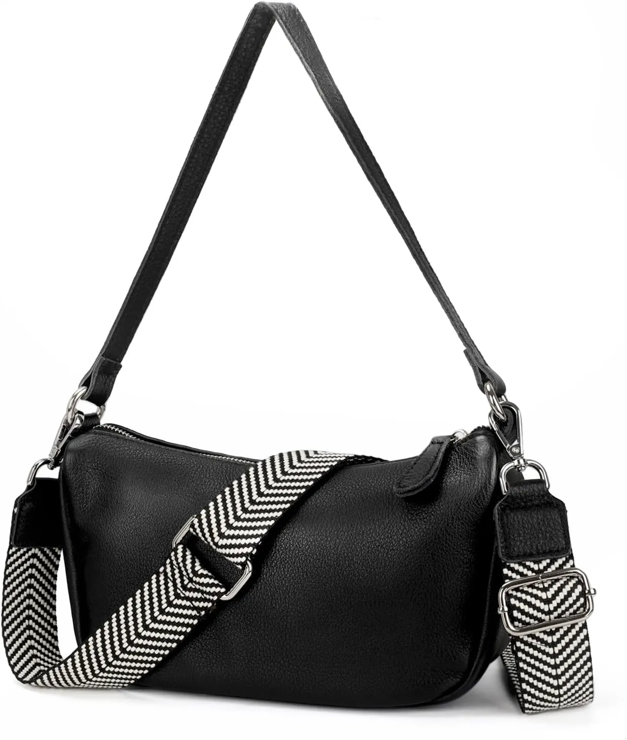 befen Genuine Leather Small Crossbody Bags Purses for Women Pocketbooks Shoulder Bag Satchel Purse with Multi Zipper Pockets