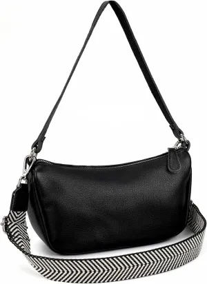 befen Genuine Leather Small Crossbody Bags Purses for Women Pocketbooks Shoulder Bag Satchel Purse with Multi Zipper Pockets