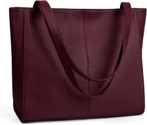 befen Genuine Leather Tote Bag for Women Work, Women's Leather Shoulder Bags Purses Satchel Handbags with Laptop Compartment