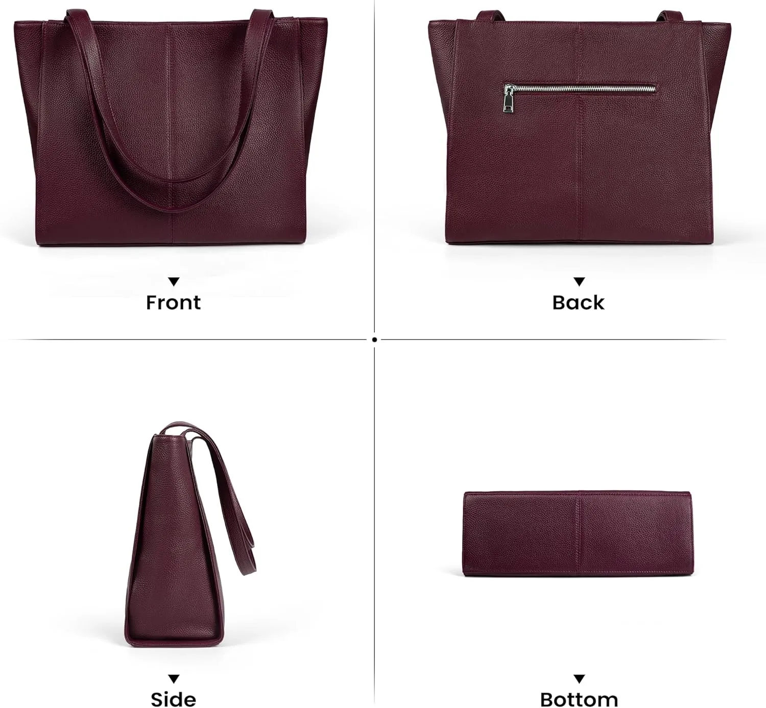 befen Genuine Leather Tote Bag for Women Work, Women's Leather Shoulder Bags Purses Satchel Handbags with Laptop Compartment