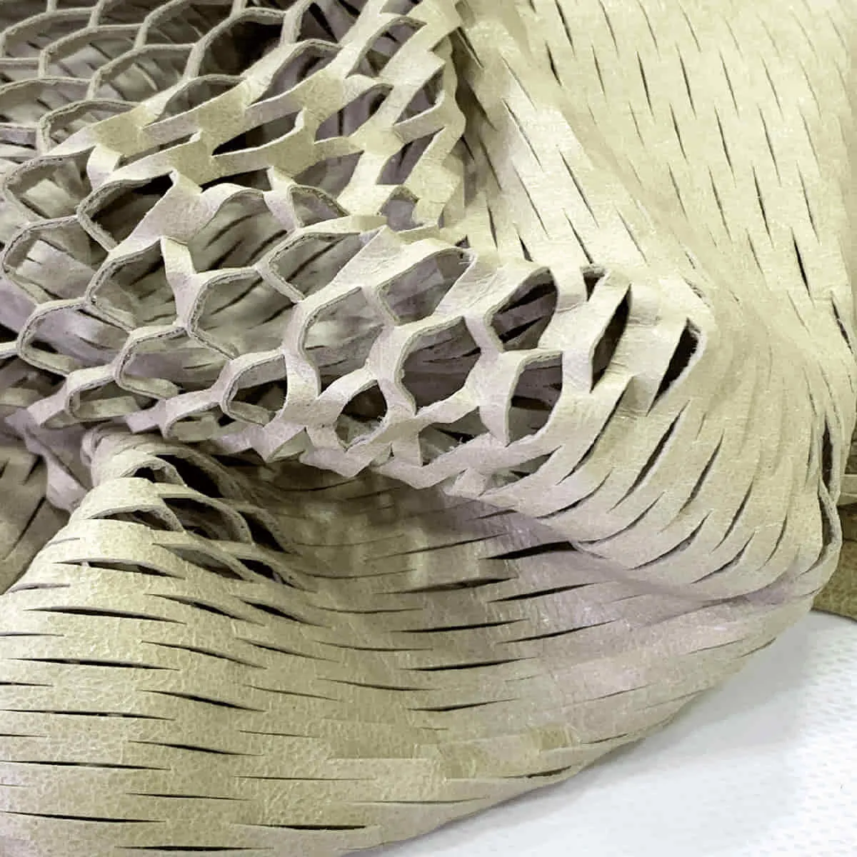 Beige Fish net Lasercut Leather