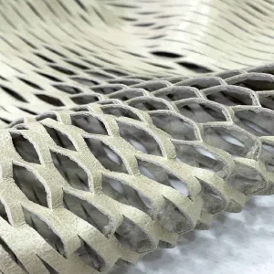 Beige Fish net Lasercut Leather