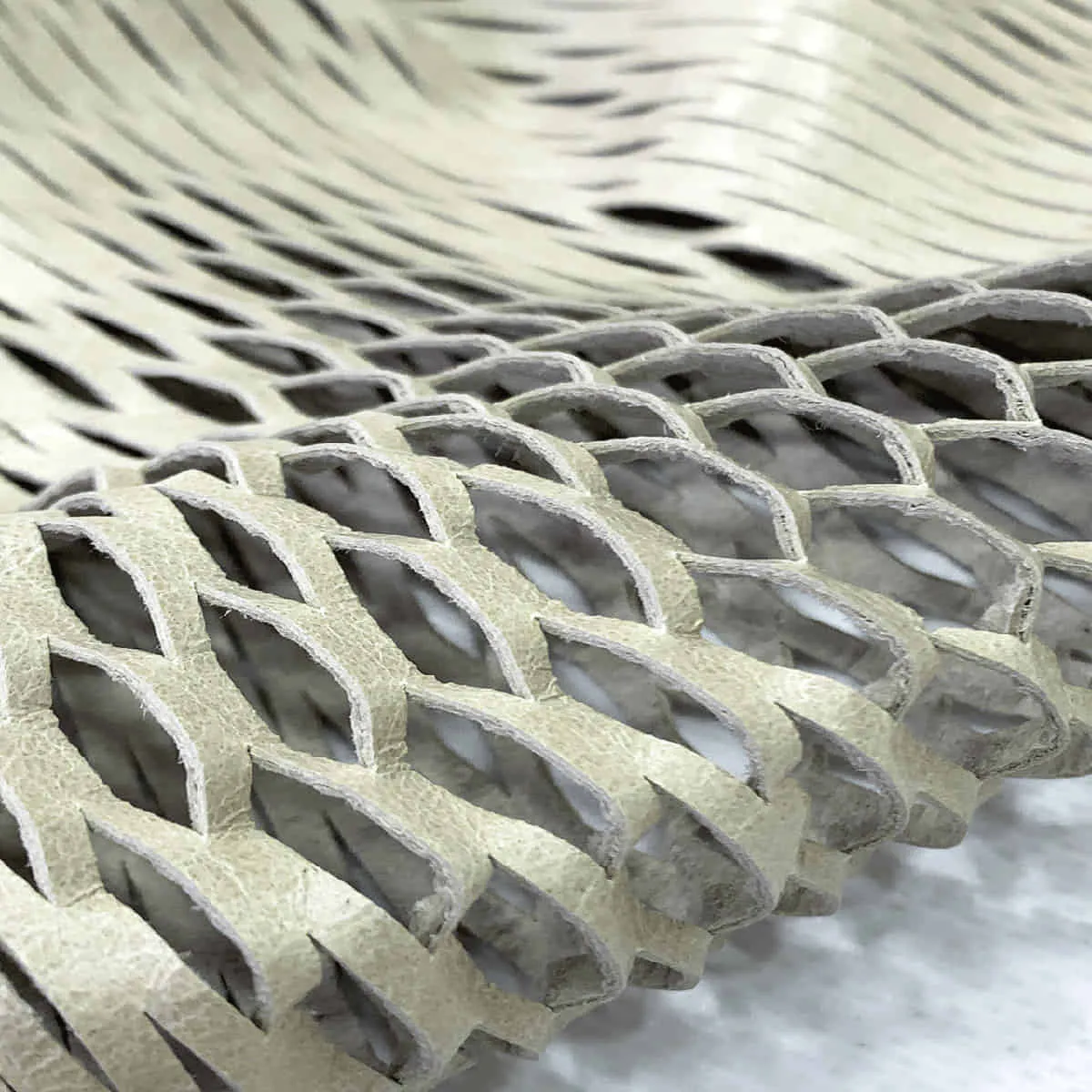 Beige Fish net Lasercut Leather