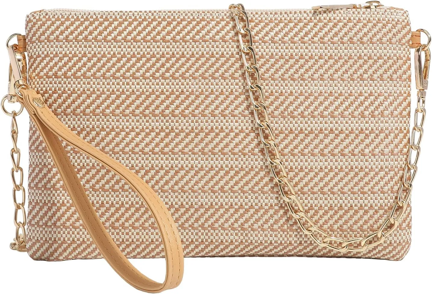 Beurlike Straw Clutch Purses for Women Beach Wristlet Wallet Small Cross body bag for Girls