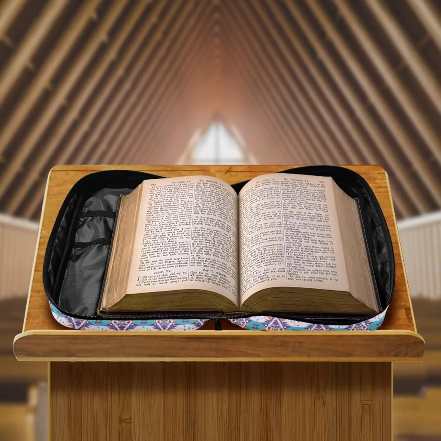 Bible Cover Case for Women Girls Bible Book Carrying Case Scripture Church Bag Bible Protective Bag