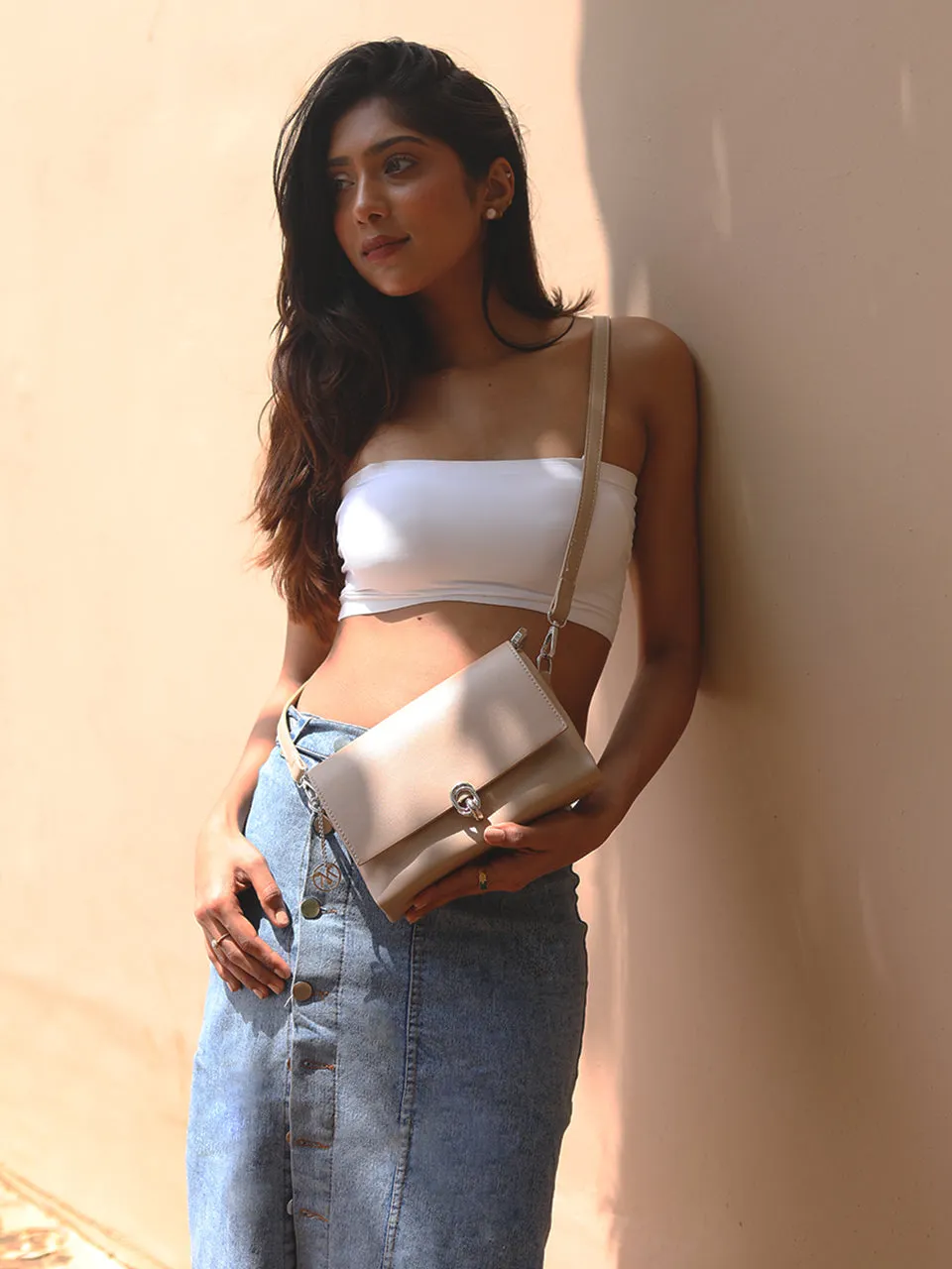 Biella Beige Sling Bag