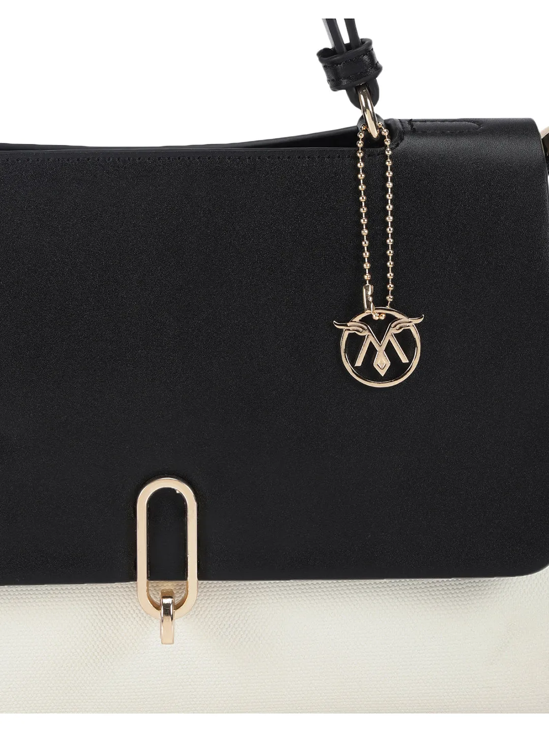 Biluxe Black And White Satchel Bag