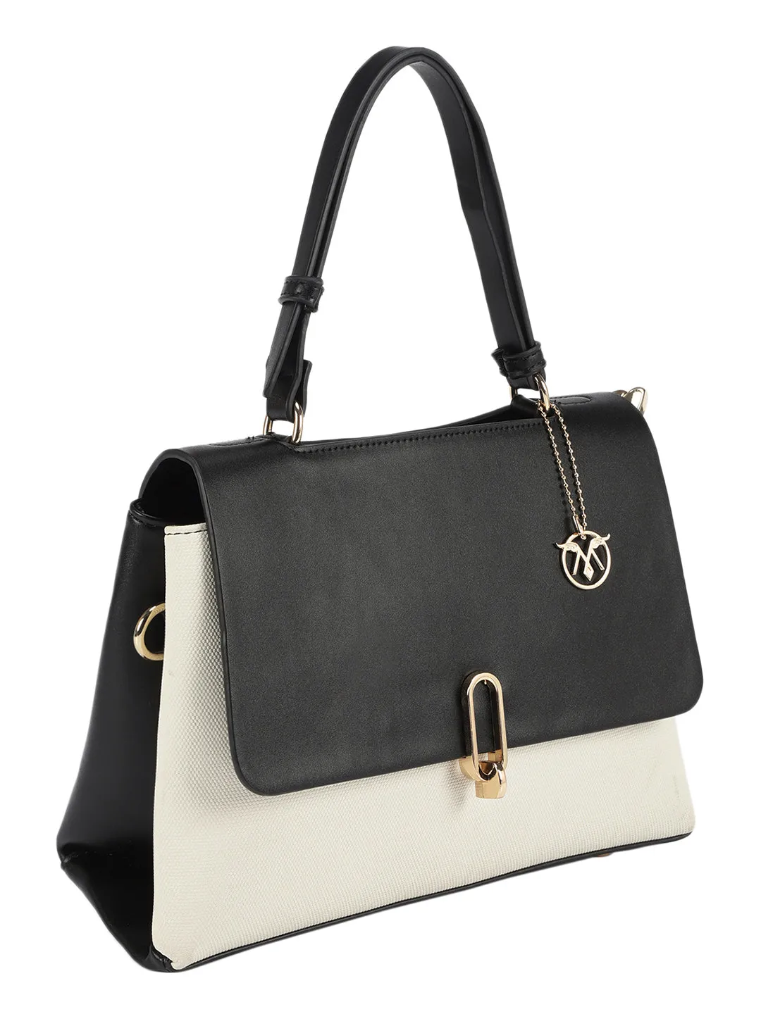 Biluxe Black And White Satchel Bag