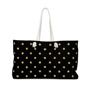 Black and Gold Polka Dot Weekender Bag