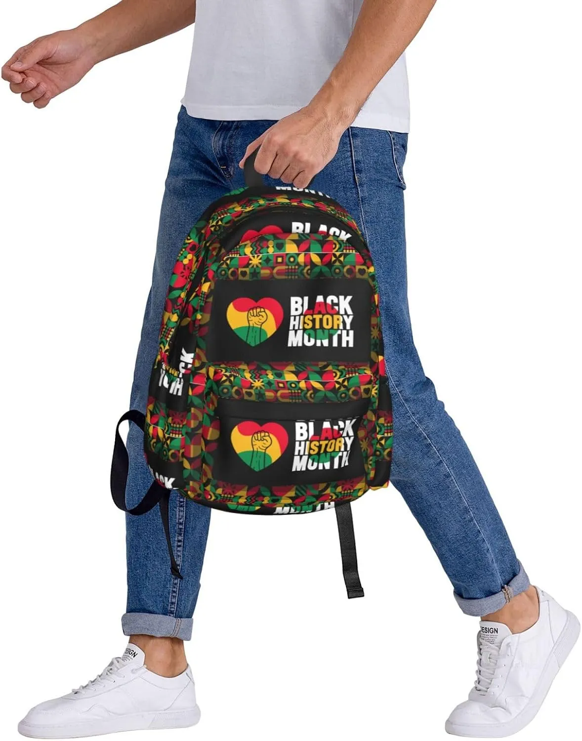Black History Month African American Pride Celebrate Gifts Backpack Casual Laptop Backpack Large Capacity Double Shoulder Bag Travel Daypack For Women Men