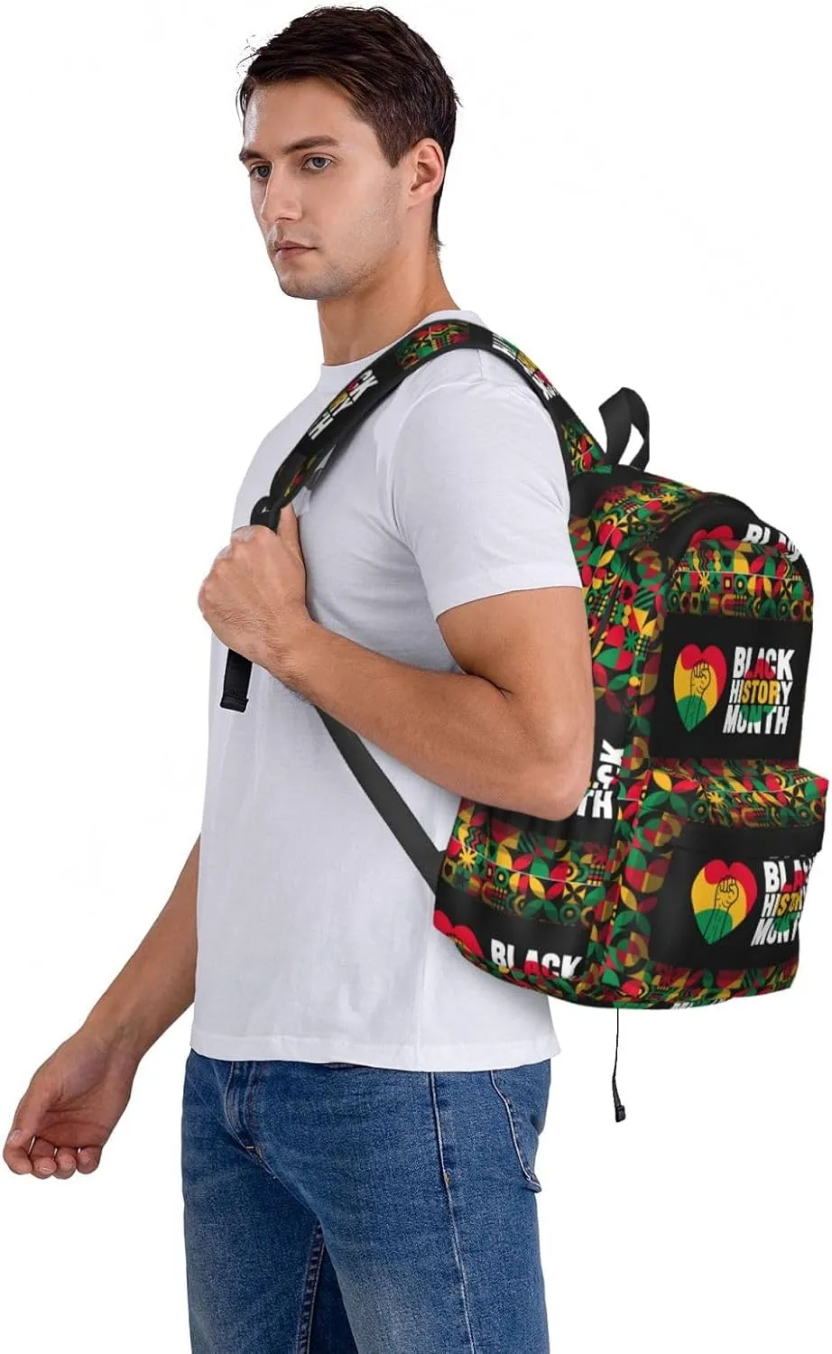 Black History Month African American Pride Celebrate Gifts Backpack Casual Laptop Backpack Large Capacity Double Shoulder Bag Travel Daypack For Women Men