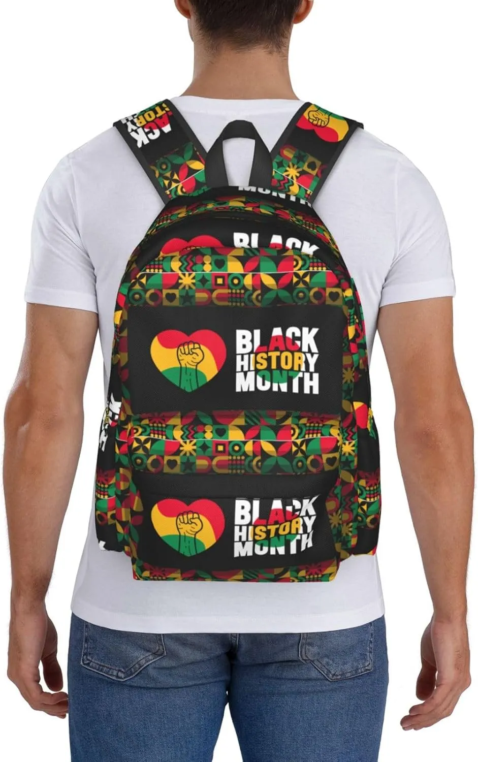 Black History Month African American Pride Celebrate Gifts Backpack Casual Laptop Backpack Large Capacity Double Shoulder Bag Travel Daypack For Women Men