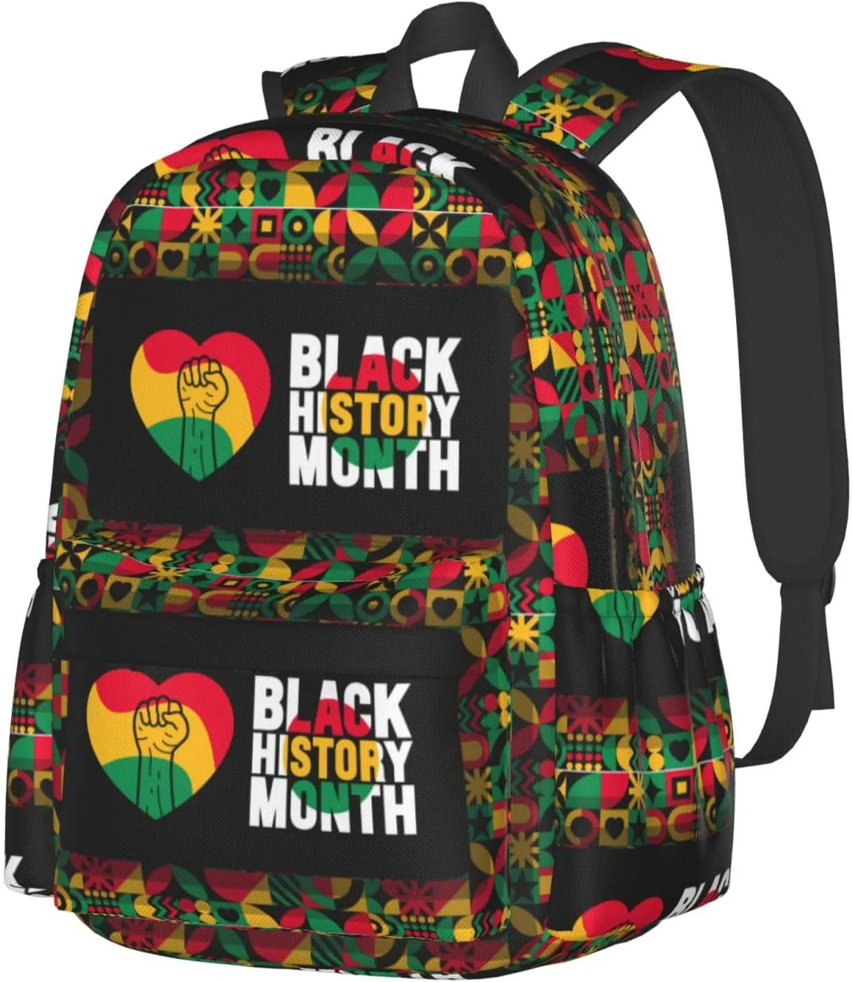 Black History Month African American Pride Celebrate Gifts Backpack Casual Laptop Backpack Large Capacity Double Shoulder Bag Travel Daypack For Women Men