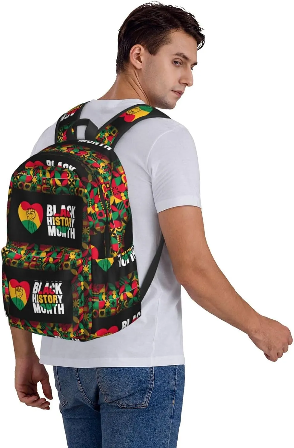 Black History Month African American Pride Celebrate Gifts Backpack Casual Laptop Backpack Large Capacity Double Shoulder Bag Travel Daypack For Women Men