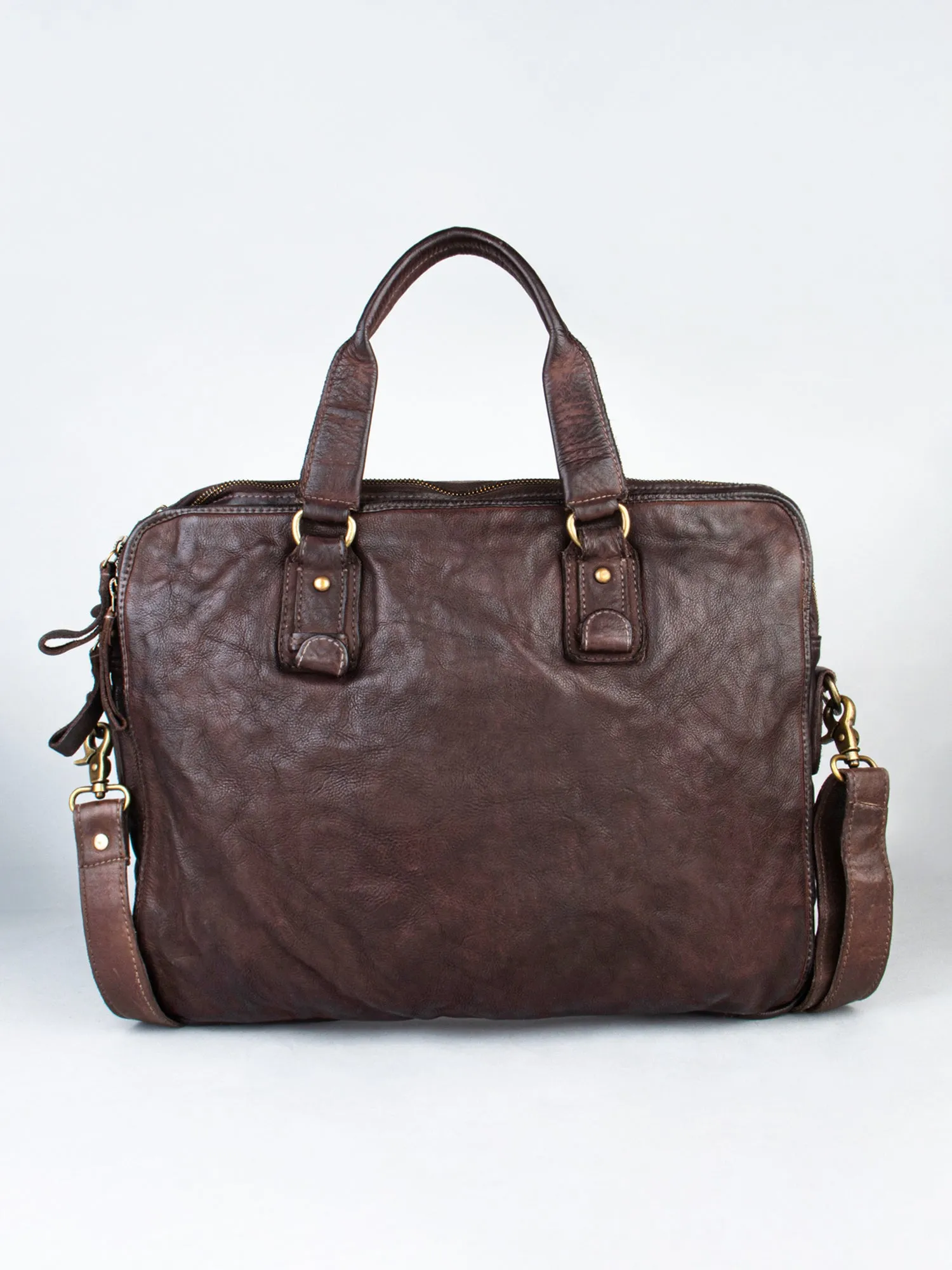 Black Leather Plain Design Laptop Bag by art n vintage