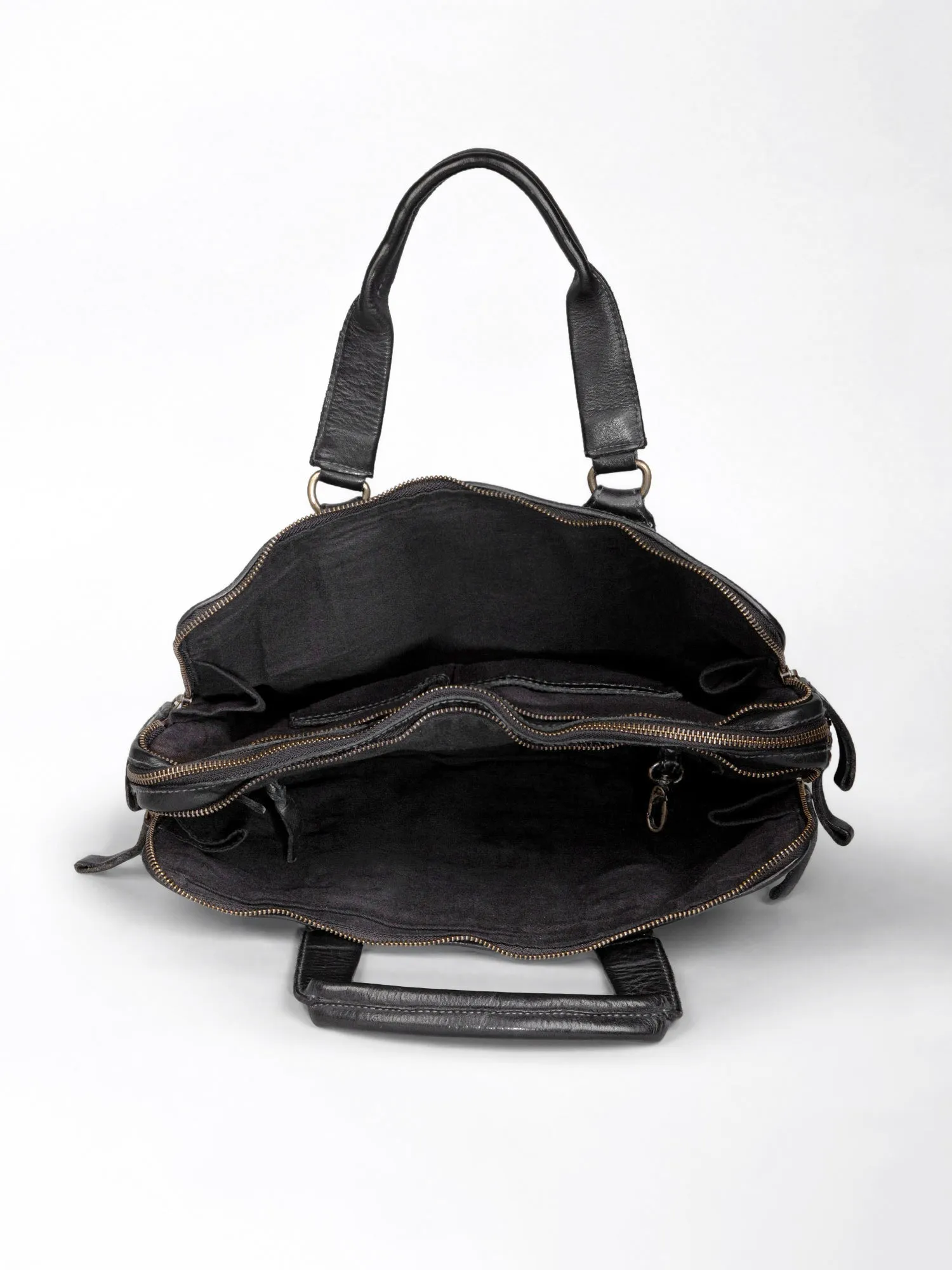 Black Leather Plain Design Laptop Bag by art n vintage