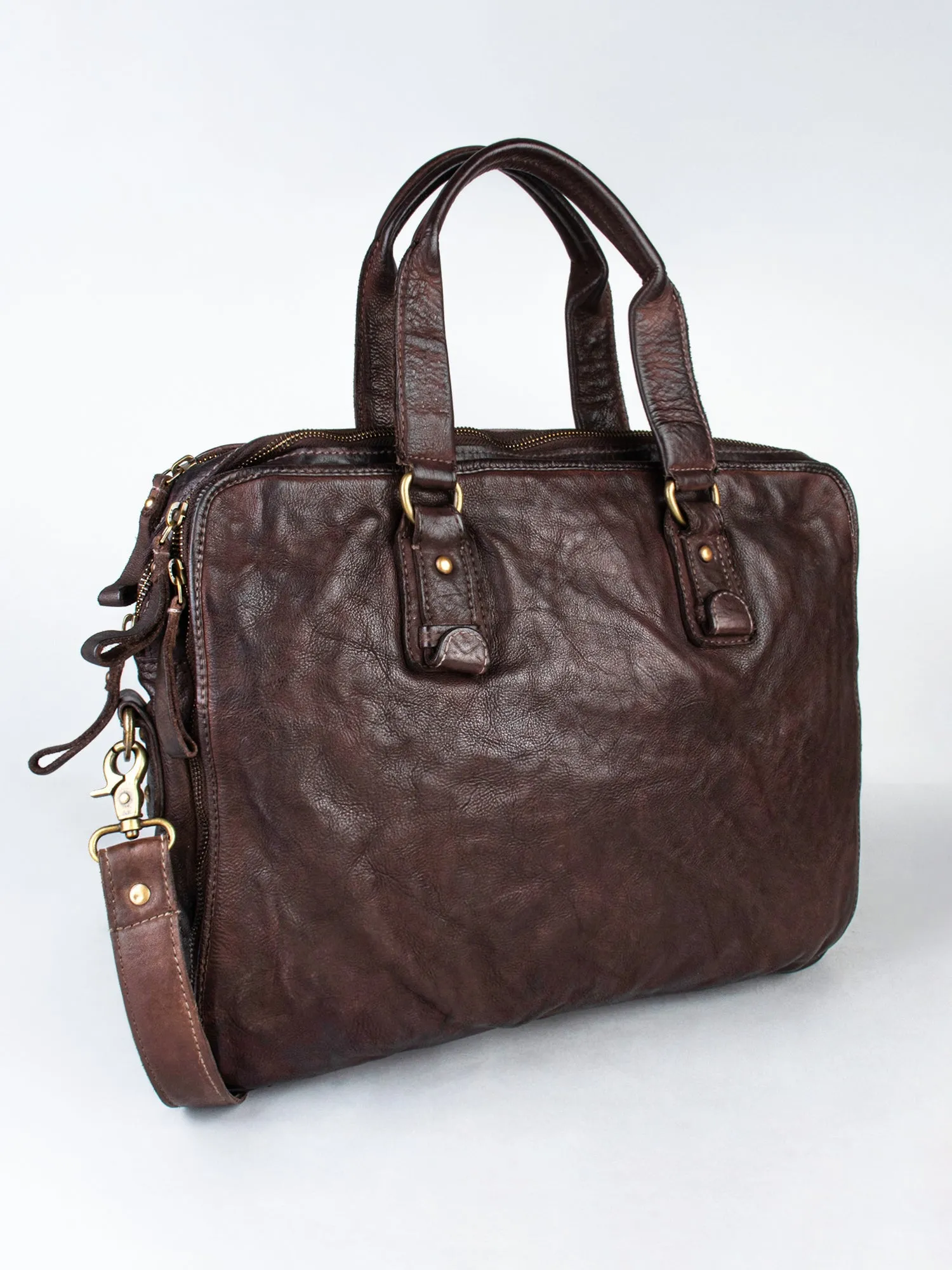 Black Leather Plain Design Laptop Bag by art n vintage