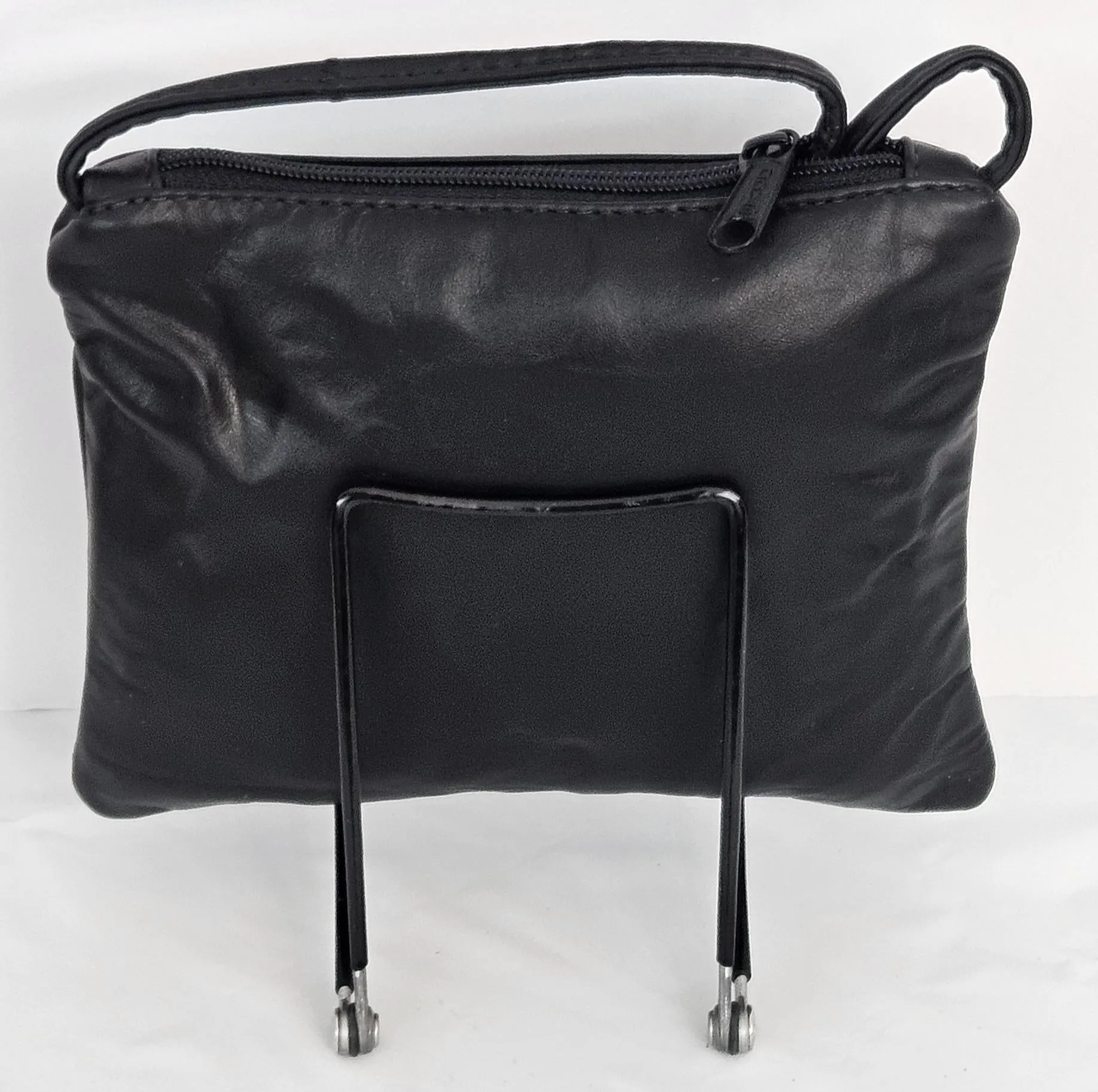 Black with gold matel X,Crossbody Handbag#TR3302bkgm-X,Purses for girls, Genuine Leather. Made in USA