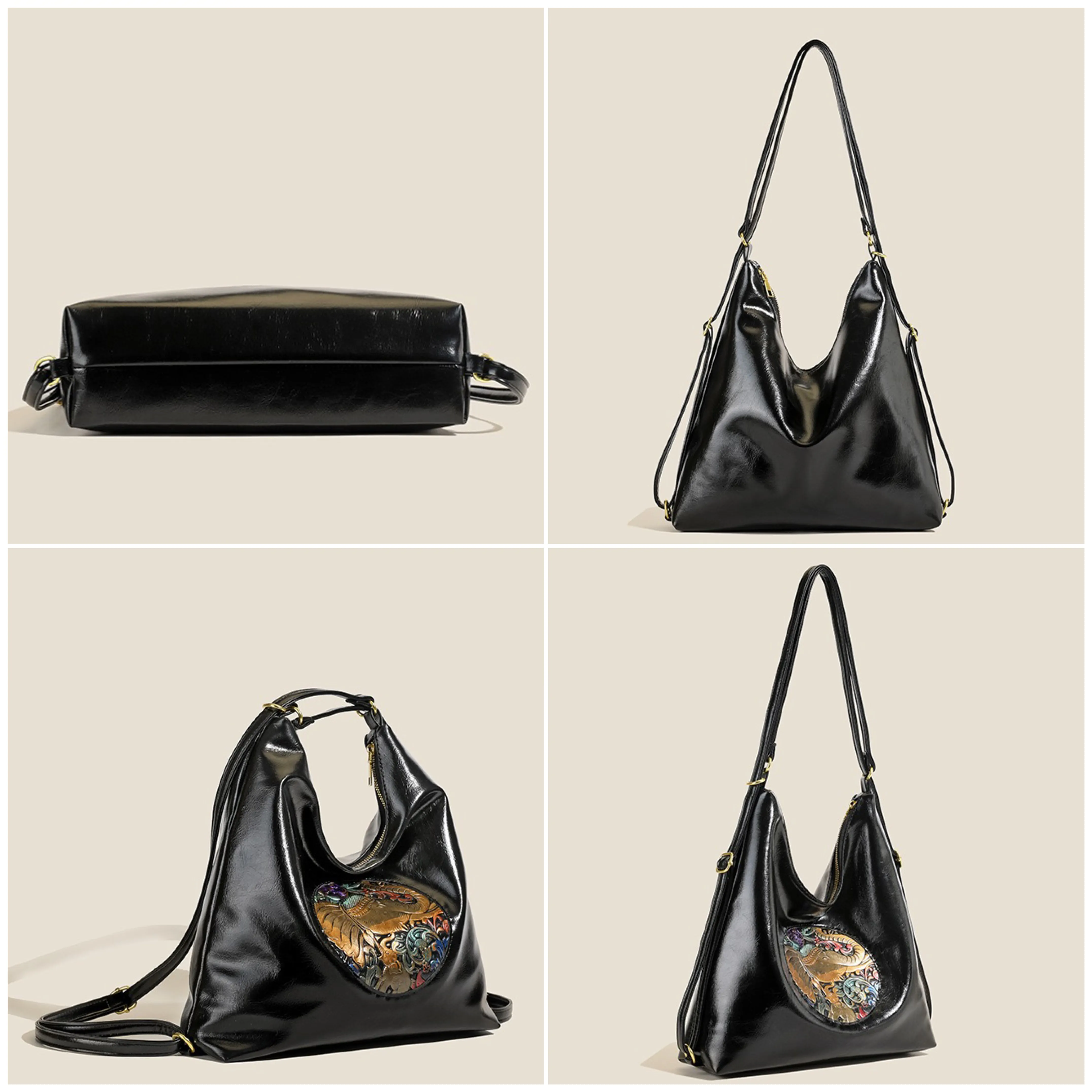 Black Zemo 2-in-1 Tote Backpack