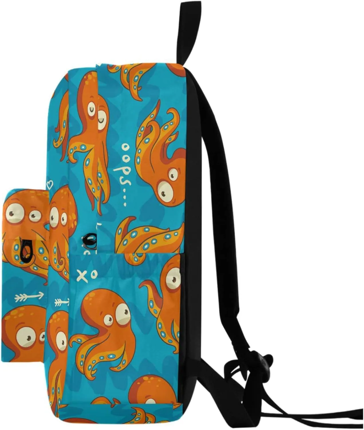 Blue Ocean Octopus Cartoon Big Travel Laptop Backpack Durable Computer Bag Gift for Men Women School Bookbags Work