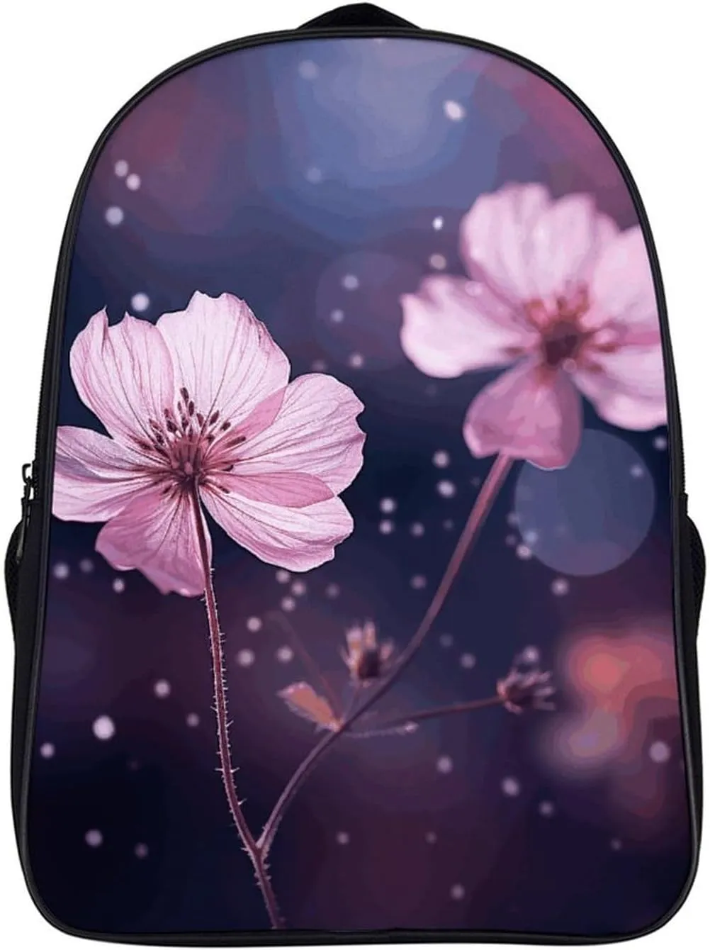 Blurred Two Flowers Casual Backpack Lightweight Waterproof Laptop Backpack Hiking Travel Daypack for Men Women