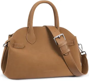 BOSTANTEN Satchel Purses for Women Suede Top Handle Handbags Trendy Medium Crossbody Bag with Adjustable Strap
