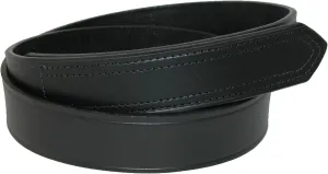 Boston Leather Men's Big & Tall Leather No Scratch Work Belt with Hook and Loop Closure, 52, Black