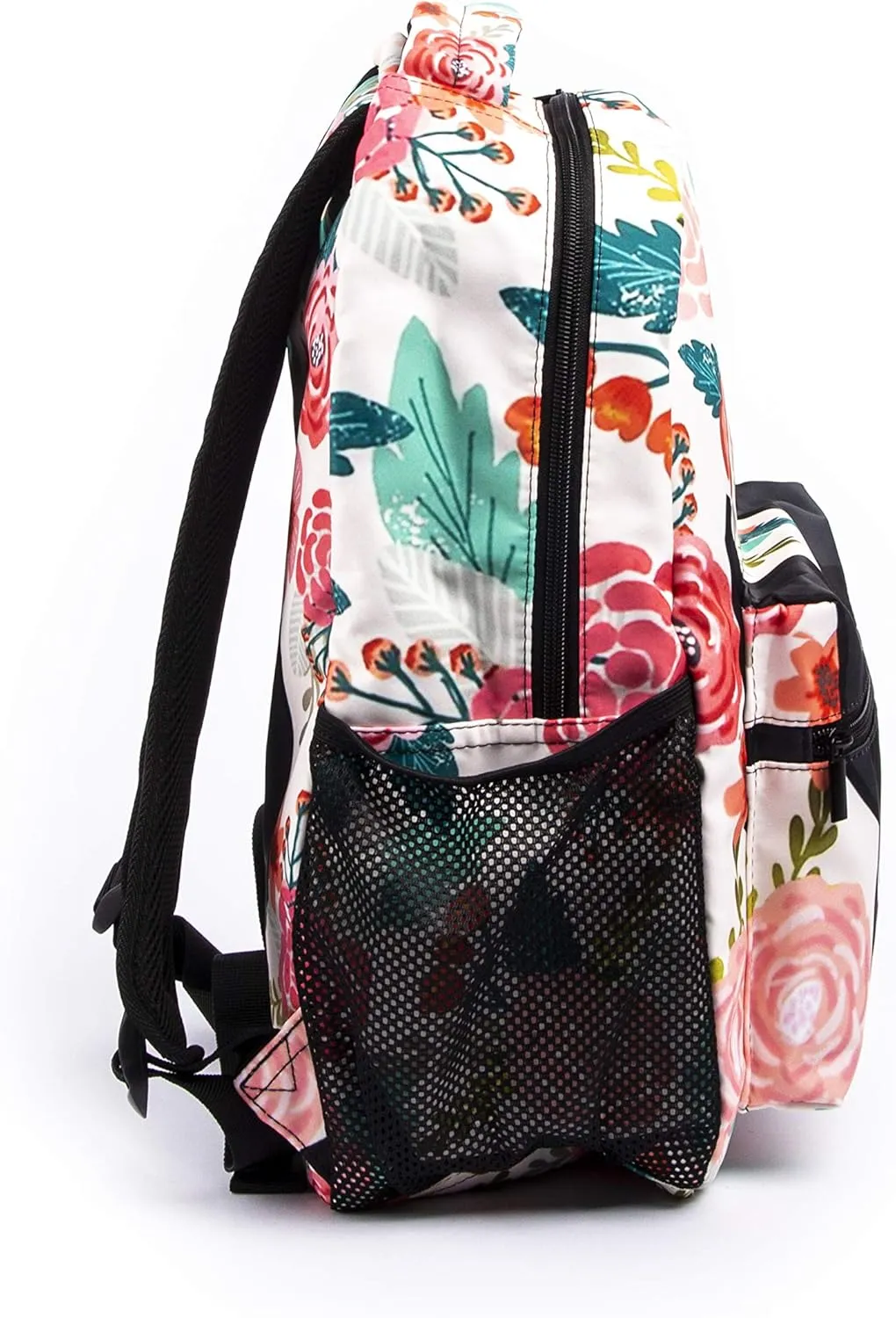 Boston Terrier Dog Florals School Backpack Colorful Flower Pug Bookbag Funny Flowers Dogs Printed Casual Backpack Student Backpack for Students Travel Hiking Camping Daypack 11.6 * 8 * 16in