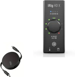 BoxWave Cable Compatible with IK Multimedia iRig HD X - PD miniSync (240W), Retractable PD 240W Portable USB Type-C Cable - Jet Black