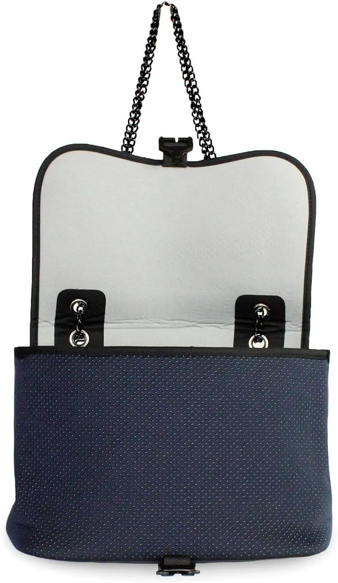 Brand Flap Crossbody Bag- Neoprene, Adjustable Straps, Water Resistant, Machine Washable, Shoulder Purse for Women