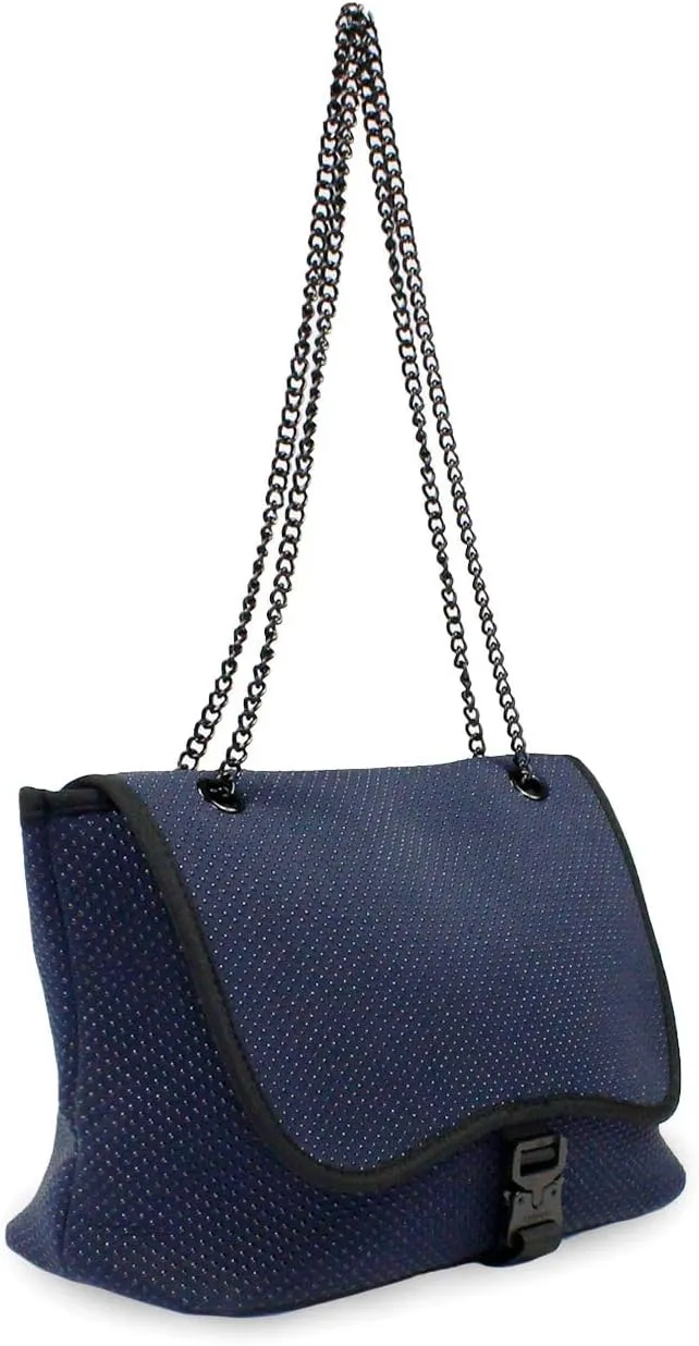 Brand Flap Crossbody Bag- Neoprene, Adjustable Straps, Water Resistant, Machine Washable, Shoulder Purse for Women