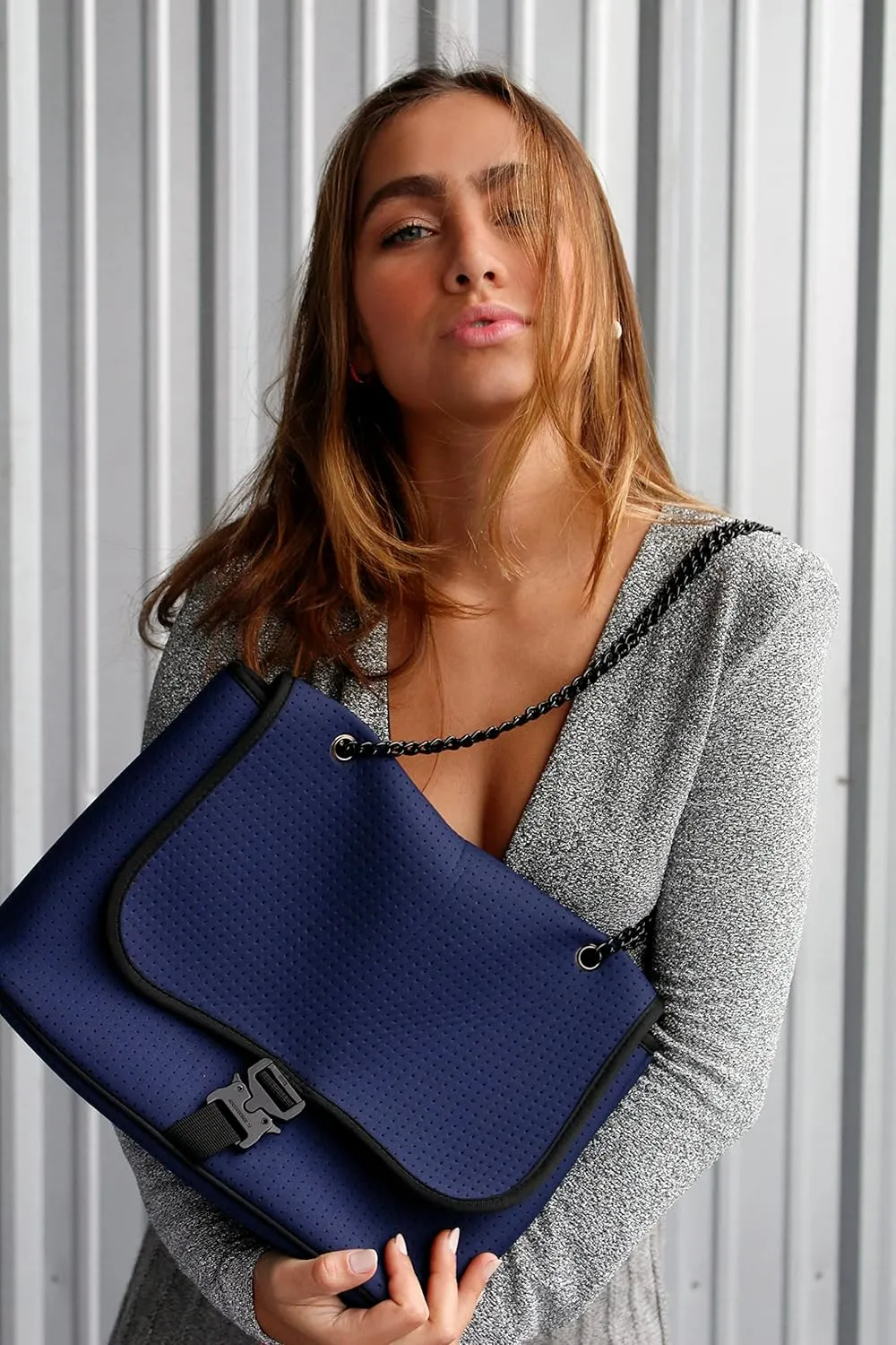 Brand Flap Crossbody Bag- Neoprene, Adjustable Straps, Water Resistant, Machine Washable, Shoulder Purse for Women