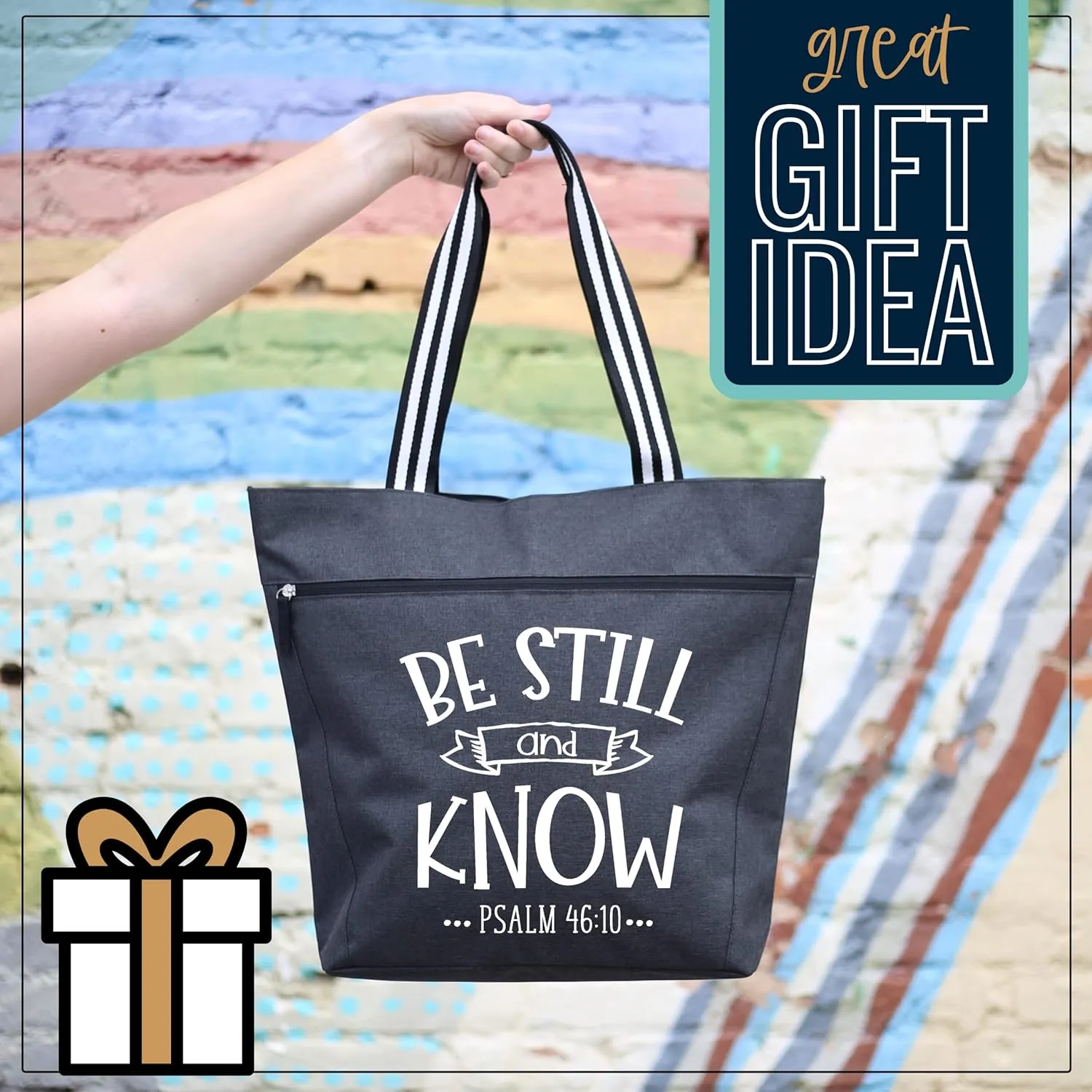 Brooke & Jess Designs Church Bags for Women - Bible Tote Bags for Women, Large Tote Bag for Womens with Zipper