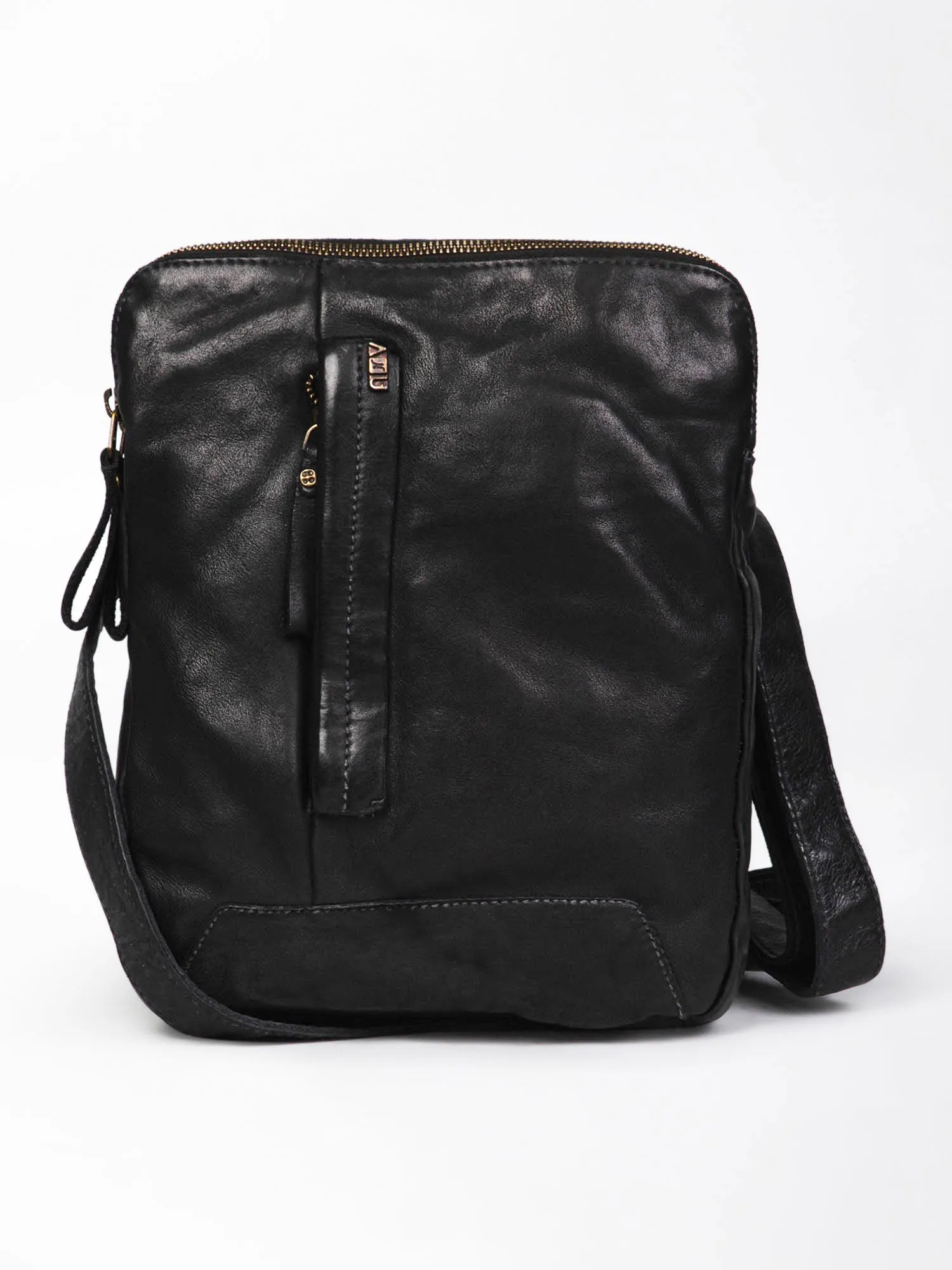 Brown Leather Washed Look Crossbody Bag by art n vintage
