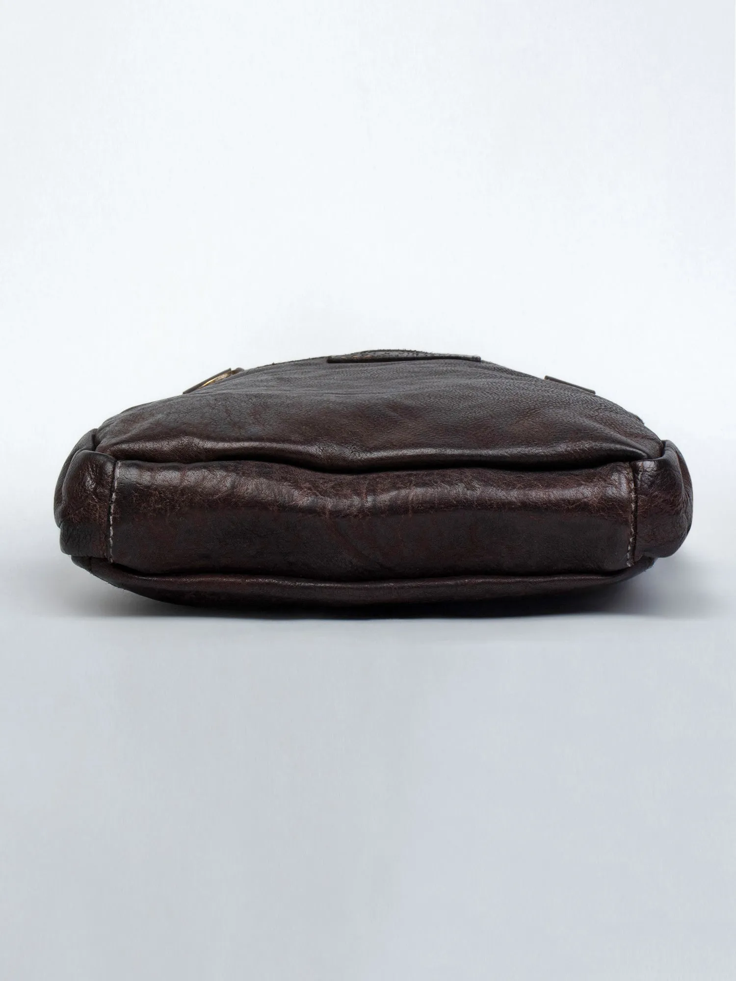 Brown Leather Washed Look Crossbody Bag by art n vintage