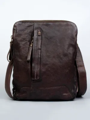Brown Leather Washed Look Crossbody Bag by art n vintage