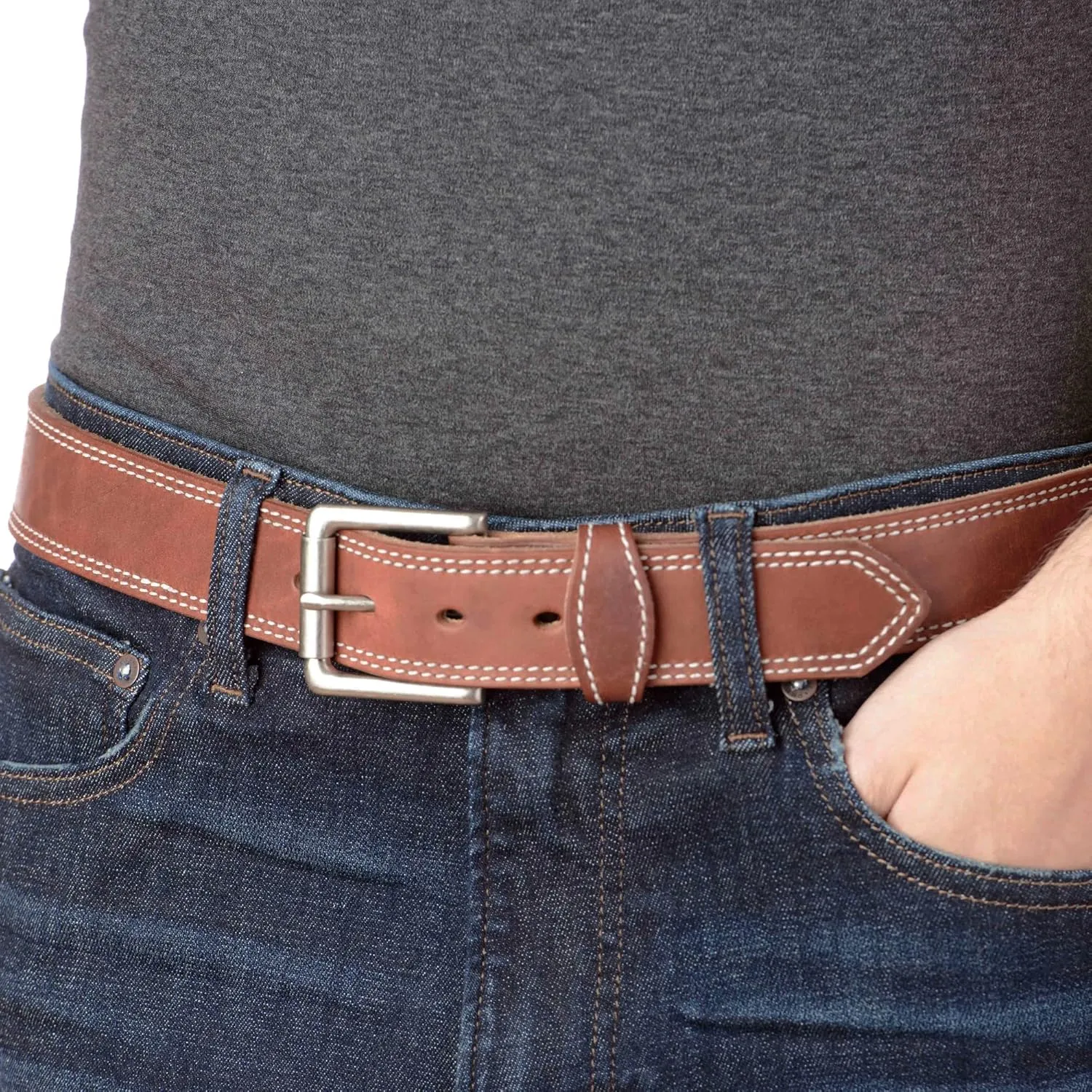 Bullhide Belts Mens Leather Belt for Work, Casual, Dress, 1.50" Wide