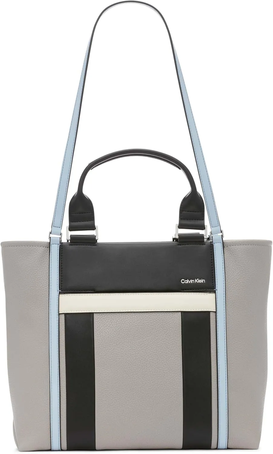 Calvin Klein Women's Sol Box Tote Bag – 2 in 1, Vegan Leather, 5 Pockets