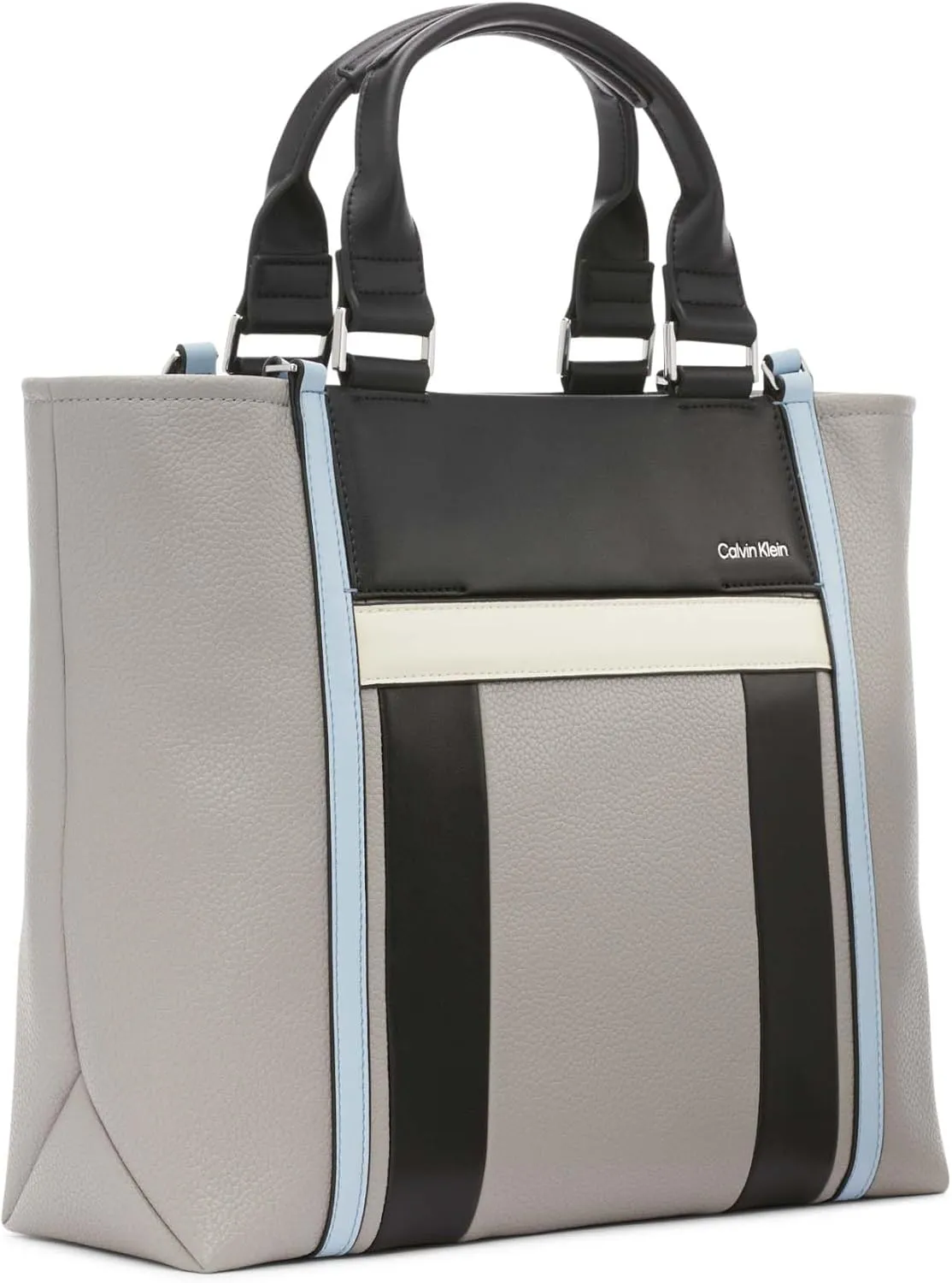 Calvin Klein Women's Sol Box Tote Bag – 2 in 1, Vegan Leather, 5 Pockets