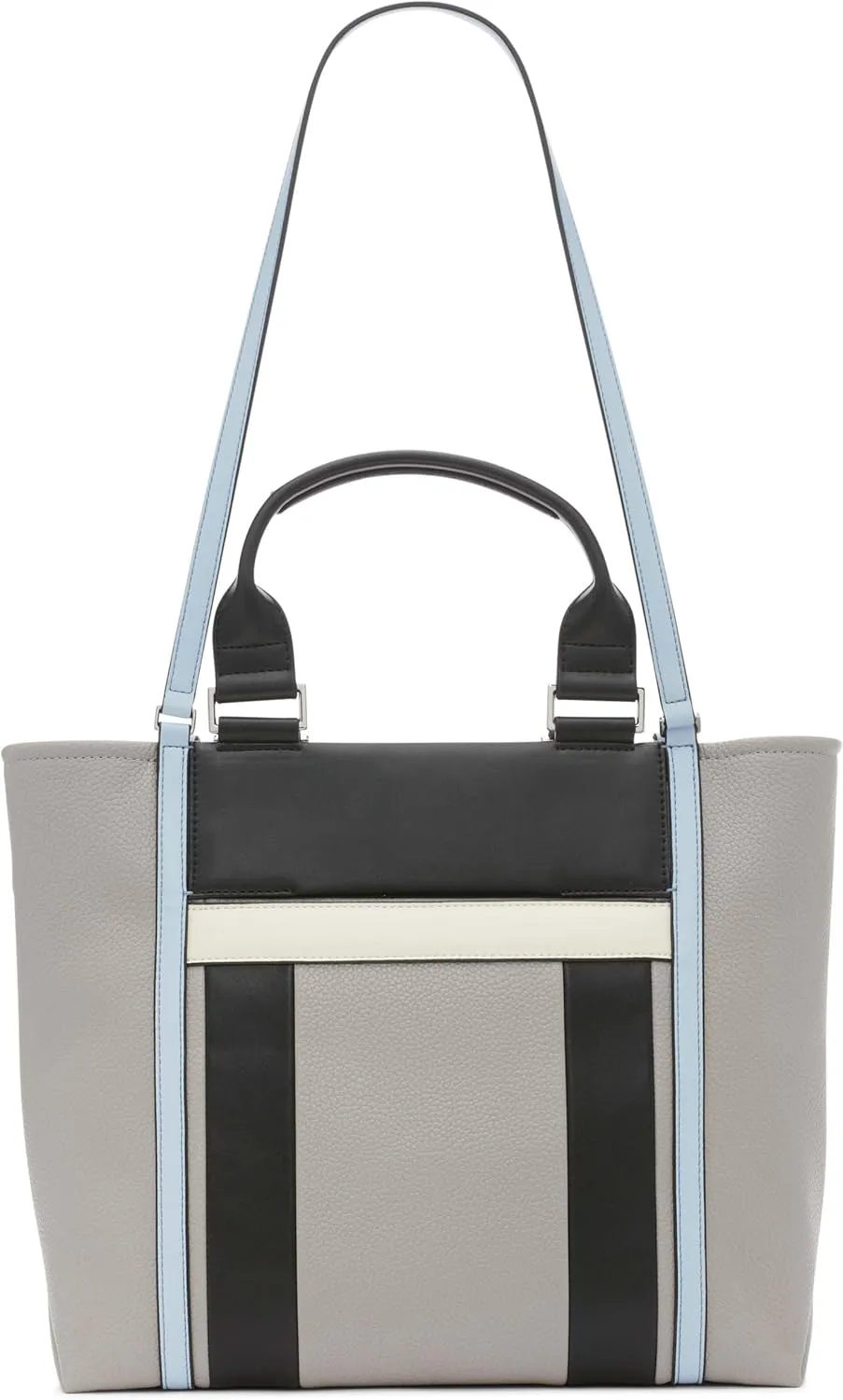 Calvin Klein Women's Sol Box Tote Bag – 2 in 1, Vegan Leather, 5 Pockets