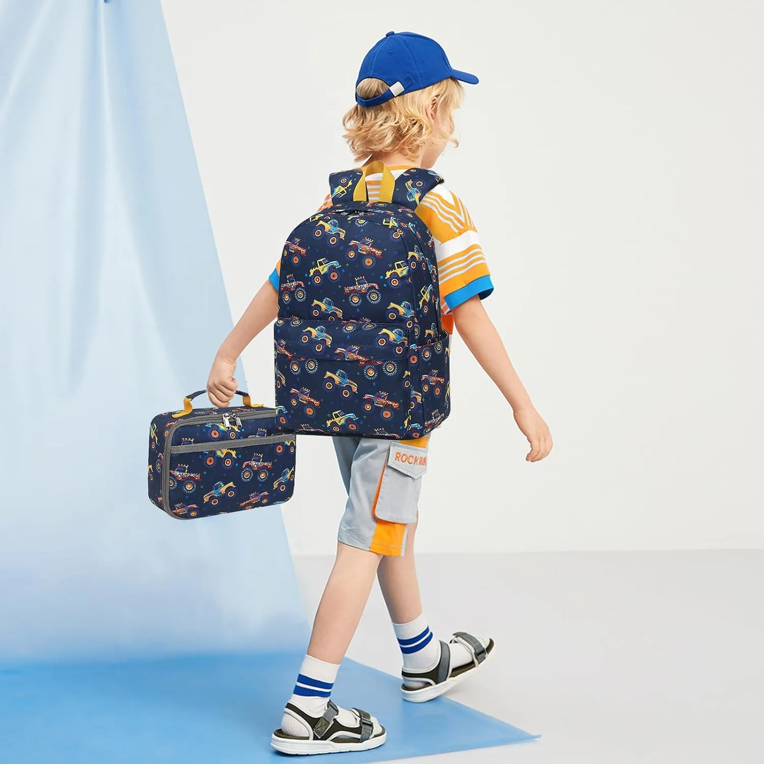 CAMTOP Backpack for Kids, Boys Girls Preschool Backpacks with Lunch Box Toddler Kindergarten School Bookbag Set