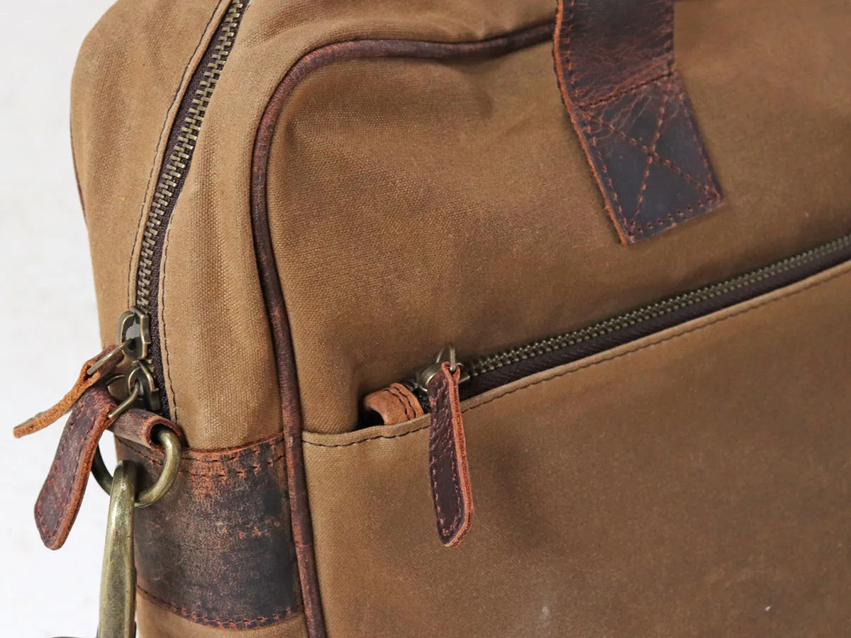 Canvas and Leather Laptop Bag for Women