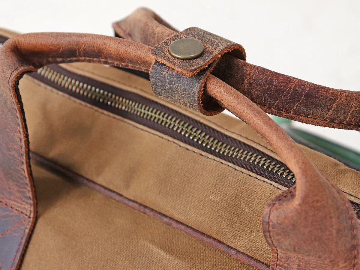 Canvas and Leather Laptop Bag for Women