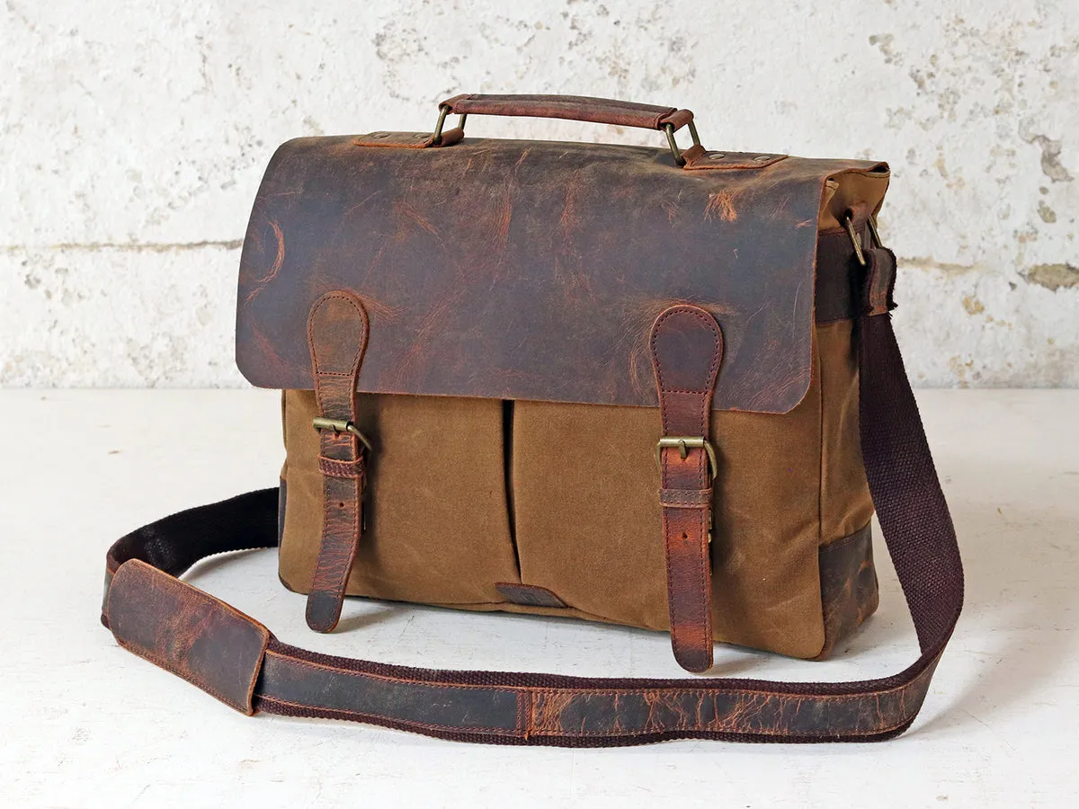 Canvas and Leather Satchel for Women